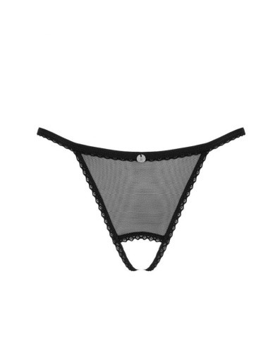 Obsessive Celia Noir crotchless thong - Сексуальные женские стринги, XL/2XL - sex-shop.ua